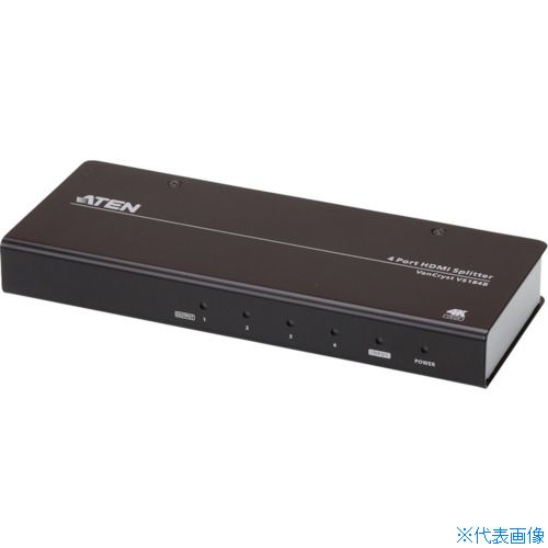 オレンジブック トラスコ中山　TRUSCOATEN ビデオ分配器 HDMI / 1入力 / 4出力 / 4K 対応 〔品番:VS184B〕[ 注番:1152281]特長●1台のHDMI信号を4台のモニターに同時分配することが可能です。●HDMI (3D、 Deep Color、True 4K)、HDCP 2.2準拠です。●HDR対応です。●解像度−最大4096×2160@60Hz(4:4:4、8bit)、3840×2160@30Hz(4:4:4、8bit)です。●ピクセルクロックレート - 最大600 MHzです。●データ転送速度 - 最大18 Gbpsです。●電源およびソースデバイスの状態を表示するLED搭載しています。●EDIDエキスパート機能 - EDID DIPスイッチを使用して、適切なEDIDモードを選択可能です。●プラグアンドプレイ−セットアップソフトウェア不要です。用途●映像の分配に。仕様●インターフェース：HDMI●入力数：1●出力数：4●最大解像度：True 4K●HDCP：2.2仕様2●200×80×25 mm材質/仕上●ケース：メタルセット内容/付属品注意●対応する最大解像度は、4096×2160@60Hz(4:4:4、8bit)、3840×2160@60Hz(4:4:4、8bit)です。原産国（名称）中国JANコード4719264645419本体質量480gオレンジブック トラスコ中山　TRUSCOATEN ビデオ分配器 HDMI / 1入力 / 4出力 / 4K 対応 〔品番:VS184B〕[注番:1152281][本体質量：480g]《包装時基本サイズ：239×59×160》〔包装時質量：1kg〕分類》電子機器》電気・電子部品》通信機器☆納期情報：メーカー取り寄品（弊社より発送）