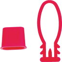 ■TRUSCO みかんネット用留め具 赤 100個入 BETR100(1153671)