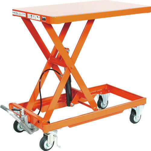 オレンジブック トラスコ中山　TRUSCOTRUSCO 作業台リフター 750kg 600X900 Hレス 早送り無し 〔品番:HLLAS750〕[ 注番:1158034]特長●手押しハンドルがないため、長尺物などの作業台として使用できます。●テーブルの下降は、レリーズハンドル（テーブル下降装置）で簡単に操作できます。用途●長尺物・大物の運搬・昇降や作業台として。仕様●均等荷重(kg)：750●テーブル寸法(mm)幅：600●テーブル寸法(mm)長さ：900●テーブル高さ(mm)：325〜925●足踏み回数(回)：85●車輪径(mm)：150(ウレタン)●早送り装置：無●色：オレンジ●車輪径D(mm)：150(ウレタン)●ストローク(mm)：600●テーブル寸法幅×長さ(mm)：600×900●昇降方式：足踏み油圧式(スピンドルオイル：ISO-VG22使用)仕様2●自在ストッパー付キャスター、固定キャスター各2個●取り替えキャスター：HWB-150J(自在ダブルストッパー）、HW-150K(固定）●急降下防止バルブ付●手動走行式材質/仕上●スチール（粉体塗装）セット内容/付属品注意●車上渡しのため、お客様での荷降ろしが必要です。重量物ですのでご注意ください。●重量物ですのでご注意ください。●ジャバラの後付けはできません。原産国（名称）日本JANコード4989999933659本体質量75kgオレンジブック トラスコ中山　TRUSCOTRUSCO 作業台リフター 750kg 600X900 Hレス 早送り無し 〔品番:HLLAS750〕[注番:1158034][本体質量：75kg]分類》搬送機器》リフター・ハンドパレットトラック》ハンドリフター☆納期情報：メーカー直送品（送料元払い）【法人限定＝会社名ご記入お願い致します。】 ※北海道・沖縄・離島は運賃別途商品も含む