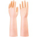 ■SHOWA 塩化ビニール手袋 ナイスハンドさらっとタッチセミロング パールオレンジ Mサイズ NHDSSLMO(1158565)