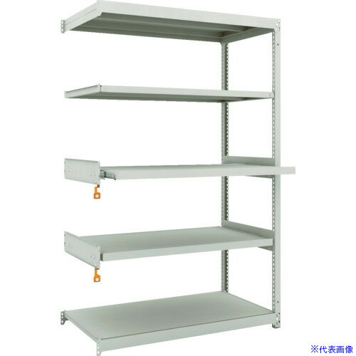 ■TRUSCO スチールラック M1.5型軽中量棚 1160X595XH1800 5段うちスライド2段 連結 M1.56463M2B(1163991)