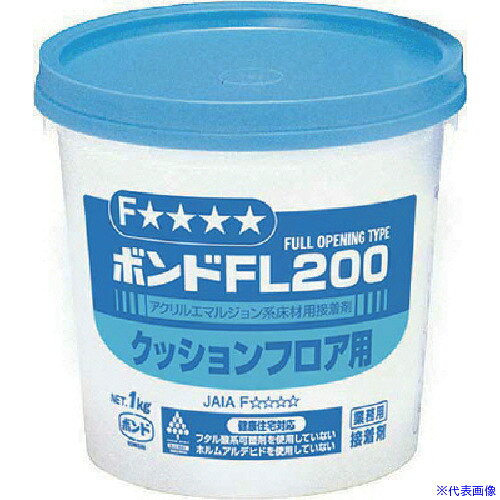 オレンジブック トラスコ中山　TRUSCOコニシ ボンドFL200 1kg(ポリ缶) #40427 〔品番:FL2001〕[ 注番:1172340]特長●水性形のため不燃性で火災、溶剤毒性のリスクが低い用途●クッションフロア全般、長尺塩ビ系床材、カーペット全般の接着に仕様●色：白仕様2●ボンドFL2001kg(ポリ缶)#40427●液状材質/仕上●主成分：アクリル樹脂系エマルジョン形セット内容/付属品注意原産国（名称）日本JANコード4901490404278本体質量1.1kgオレンジブック トラスコ中山　TRUSCOコニシ ボンドFL200 1kg(ポリ缶) #40427 〔品番:FL2001〕[注番:1172340][本体質量：1.1kg]《包装時基本サイズ：133×133×126》〔包装時質量：1kg〕分類》化学製品》接着剤・補修剤》接着剤1液タイプ☆納期情報：メーカー取り寄品（弊社より発送）