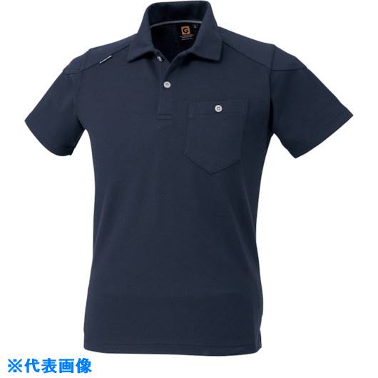 ■コーコス ハンソデポロシャツ G-9117 1ネイビー 4L G911714L(1174857)[送料別途お見積り][法人限定][掲外取寄]