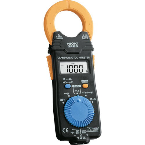 オレンジブック トラスコ中山　TRUSCOHIOKI AC/DCクランプメータ 3288 書類3点付 〔品番:3288SYORUI3TENTUKI〕[ 注番:1175344]特長●軽量、小型のAC/DCクランプメータです。●UPS非常バッテリや電車用モータなど大電流測定に対応しています。●小型ながら電圧、抵抗、導通チェック機能を搭載しています。用途●電気工事全般に。●ブレーカ容量など負荷電流の確認に●屋内電気工事・電気設備の工事・メンテナンスに。仕様●直流電流(A)：1000●交流電流(A)：1000●直流電圧(V)：600●交流電圧(V)：600●抵抗(Ω)：42M●電源(V)：コイン型リチウム電池(CR2032)×1個(付属)●検波方式：平均値整流(MEAN)●幅(mm)：57●奥行(mm)：16●高さ(mm)：180●校正書類：〇●最大測定導体径(mm)：35●最大表示カウント：4200●測定電流(交流/直流/交直両用)：交直両用●電源：コイン型リチウム電池(CR2032)×1個(付属)仕様2●適合規格：EN61010(安全)、EN61326(EMC)、電流測定カテゴリ：CAT3 600V、電圧測定カテゴリ：CAT3 300V、CAT2 600V●測定機能：導通●機能：オートレンジ、数値ホールド、オートパワーセーブ(APS)、過入力警告(OF)、ゼロアジャスト材質/仕上セット内容/付属品●検査成績書●校正証明書●トレーサビリティ体系図●テストリード(L9208)×1●携帯用ケース(9398)×1●コイン型リチウム電池(CR2032)(本体内蔵モニター用)●取扱説明書×1注意●校正証明書にお客様名は記載しておりません。原産国（名称）日本JANコード本体質量150gオレンジブック トラスコ中山　TRUSCOHIOKI AC/DCクランプメータ 3288 書類3点付 〔品番:3288SYORUI3TENTUKI〕[注番:1175344][本体質量：150g]《包装時基本サイズ：227×87×44》〔包装時質量：290g〕分類》測定・計測用品》工業用計測機器》クランプメーター☆納期情報：メーカー取り寄品（弊社より発送）