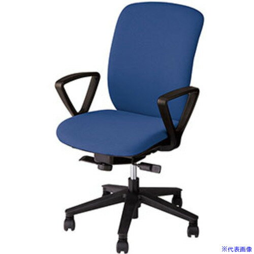 ■NAIKI 事務用チェア ブルー 固定肘付 ビニールレザー ハイバック VE513BL(1190524)[送料別途お見積り]..