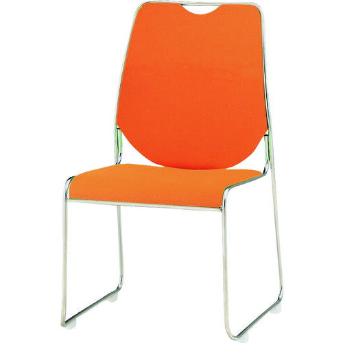 ■TOKIO ミーティングチェア ステンレス脚 オレンジ FSC50OR(1202606)[送料別途お見積り][法人限定][外直送]