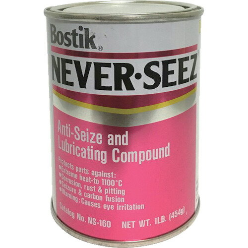 オレンジブック トラスコ中山　TRUSCOネバーシーズ 焼付防止潤滑剤 標準グレード 454G 〔品番:NS160〕[ 注番:1227092]特長●ほとんどのガス、化学薬品、蒸気に不活性・電触防止効果があります。●高温による焼き付けや高圧によるかじりを完全に防止します。（2250kg/［［CM2］］以上の耐圧性）用途●サビ、腐食、焼付、かじりが問題となる箇所の組立、メンテナンス。仕様●色：銀灰●容量(g)：454●容器タイプ：缶仕様2●使用温度範囲：-183〜1100℃●容器：缶材質/仕上●主成分:銅、グラファイト、鉱油系セット内容/付属品注意原産国（名称）アメリカJANコード本体質量454gオレンジブック トラスコ中山　TRUSCOネバーシーズ 焼付防止潤滑剤 標準グレード 454G 〔品番:NS160〕[注番:1227092][本体質量：454g]《包装時基本サイズ：85×85×112》〔包装時質量：555g〕分類》化学製品》化学製品》焼付防止潤滑剤☆納期情報：仕入れ先通常在庫品 (欠品の場合有り)