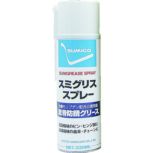 オレンジブック トラスコ中山　TRUSCO住鉱 スプレー(高荷重用グリース) スミグリススプレー 330ml(259664) 〔品番:SGS〕[ 注番:1230620]特長●リチウムグリスに有機モリブデンを配合した耐圧、耐熱のグリスです。高荷重下の潤滑性と防錆性に優れ、非黒色のため汚れの心配がありません。用途●建設機械などの操作レバーのピン、ヒンジ部やキャブの蝶番類に。●工場設備機械の軸受、歯車、チェーン、摺動面のほか手差し給油箇所に。仕様●色：黄色●容量(ml)：330●容量(L)：0.33●使用温度範囲(℃)：-20〜130仕様2●使用温度範囲：-20〜130℃●容器：スプレー●グリスタイプ材質/仕上●主成分:鉱物油、リチウム石けん、有機モリブデン化合物セット内容/付属品注意原産国（名称）日本JANコード4906725259609本体質量330gオレンジブック トラスコ中山　TRUSCO住鉱 スプレー(高荷重用グリース) スミグリススプレー 330ml(259664) 〔品番:SGS〕[注番:1230620][本体質量：330g]《包装時基本サイズ：59×62×204》〔包装時質量：328g〕分類》化学製品》化学製品》潤滑剤☆納期情報：仕入れ先通常在庫品 (欠品の場合有り)