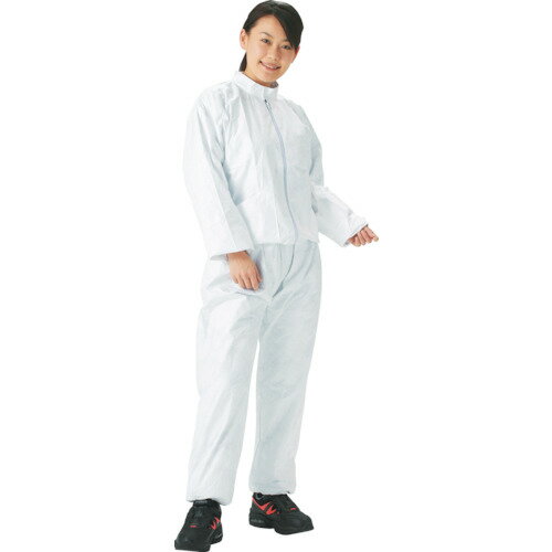 ■TRUSCO タイベック製作業服 立て襟ツーピース L DPM502(L)(1240170)