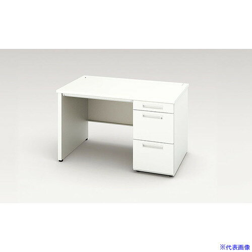 ■NAIKI 片袖デスク(パネル脚) XEHH型/天板:ホワイト 本体:クリアーホワイト/W1200×D700×H720 XEHH127GPWH(1253112)[送料別途お見積り][法人限定][直送]