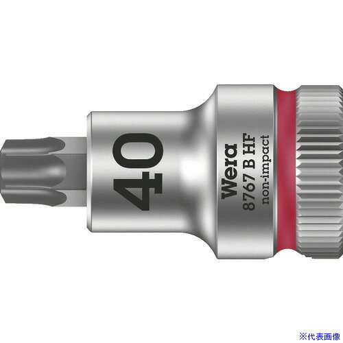 オレンジブック トラスコ中山　TRUSCOWera(ヴェラ) 8767 B HF 3/8 T40 〔品番:003068〕[ 注番:1256353]特長●各サイズが色で分けられているため、サイズを簡単に選べます。●ホールディングファンクション(HF)により、ボルトやナットを着磁機能なしで保持できます。●クロムメッキ仕上げです。●すべり止めのナーリングを通して指だけでも締め付け可能です。仕様●呼びNo.：T40●先端寸法(mm)：6.60●差込角(mm)：9.5●全長(mm)：35仕様2●すべり止めのナーリング付材質/仕上●特殊工具鋼●表面処理：クロムメッキセット内容/付属品注意原産国（名称）チェコJANコード4013288188915本体質量35gオレンジブック トラスコ中山　TRUSCOWera(ヴェラ) 8767 B HF 3/8 T40 〔品番:003068〕[注番:1256353][本体質量：35g]《包装時基本サイズ：112×45×22》〔包装時質量：36g〕分類》手作業工具》ソケットレンチ》ヘックスローブソケット☆納期情報：仕入れ先通常在庫品 (欠品の場合有り)