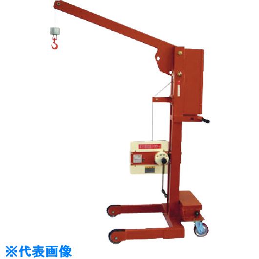 オレンジブック トラスコ中山　TRUSCOカントー リフトラージブJ100 〔品番:GVJ100〕[ 注番:1266702]特長●昇降は手動式で、クランクハンドルを右に回すと上昇し、左に回すと下降します。●自動メカニカルブレーキ（逆転防止装置）により、フックは任意の位置で停止します。●クランクハンドルの長さは調整式なので、軽荷重時、下降時には、短くして使用できます。●ワイヤーたるみ止め機構の内蔵により、ワイヤートラブルがない安全設計です。●巻上げ装置をアーム側に設置してあるので、手元操作が可能です。●フック自身が上下します。●アームは折りたたみ式なので、下げるとコンパクトになり省スペースです。用途●荷物を吊り上げ、機械に着脱する作業に。仕様●均等荷重(kg)：100●全幅(mm)：680●全長(mm)：1570●全高(mm)：2255●荷重中心(mm)：1205●揚高(mm)：1970仕様2●回転半径(mm)：約1100●リフト方式：ワイヤー巻取自動ブレーキ付き●ハンドル抵抗：平均約40N(平均約4kgf)●一回転の揚程(mm)：平均約48●ワイヤーロープ径(mm)：φ5材質/仕上●本体：スチール●本体表面処理：吹付塗装セット内容/付属品注意●首都圏・大阪府下・中京圏以外別途運賃。原産国（名称）日本JANコード本体質量230kgオレンジブック トラスコ中山　TRUSCOカントー リフトラージブJ100 〔品番:GVJ100〕[注番:1266702][本体質量：230kg]分類》搬送機器》リフター・ハンドパレットトラック》ジブリフト☆納期情報：オレンジブック掲載以外でメーカー直送品【法人限定＝会社名ご記入お願い致します。】