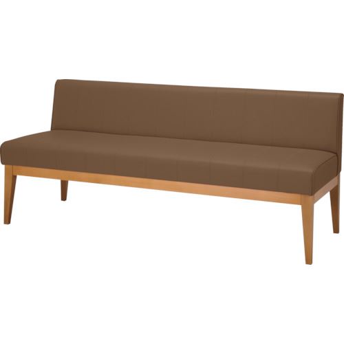 Office - ■MIZUNO 木脚ロビーチェア 2人用背付 ブラウン MBC1815WD58BR(1275537)[法人限定][外直送元]
