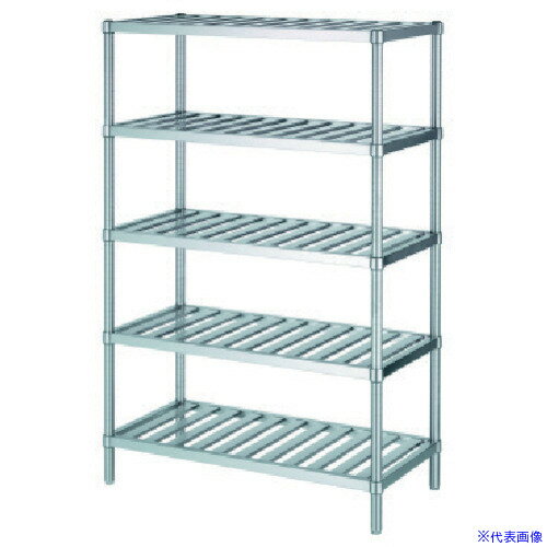 ■シンコー ステンレスラックスノコ棚5段 RS5型 SUS430 888×438×1800 RS59045(1298931)[法人・事業所限定][外直送元]