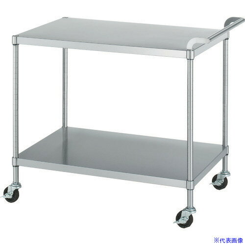 ■シンコー ステンレスワゴン(SUS304)天地2段タイプ φ75導電ゴム車 900×600×800 MN029060800RE75SH(1308..