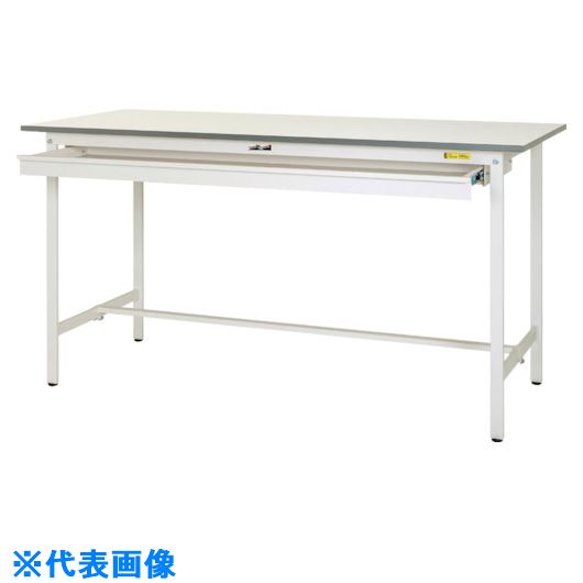 ■ヤマテック 軽量作業台 ワークテーブル150シリーズ 固定式 ワイド引出し付 W900×D600×H950mm シルキー..