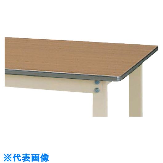■ヤマテック 軽量作業台 ワークテーブル300シリーズ 固定式 中間棚・半面棚板付 ポリエステル天板 W900×D750×H740mm 木目柄/ヤマテックアイボリー SWP975TS1MI(1335528)[法人限定][外直送元]