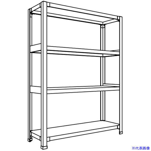 ■NF 軽量開放棚 中棚ボルトレスタイプW900D300H1200F4 LA43K14(1357112)[送料別途お見積り][法人限定][外直送]