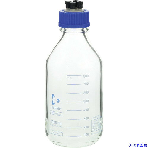 ■SIBATA HPLCねじ口びん 4ポートキャップ付 1000mL 2入 0172701000A(1358413)[送料...