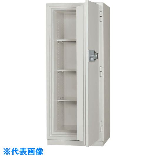 ■キング スーパーダイヤル耐火金庫 ホワイト KC542D(1359381)[送料別途お見積り][法人限定][外直送]