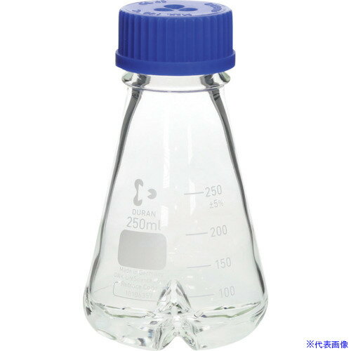 ■SIBATA ねじ口振盪三角フラスコ 下部バッフル付 250mL 4入 016460250A(1363196)[送料別途お見積り][法人限定][掲外取寄]