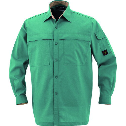 ■コーコス 長袖シャツP-5588 9 グリーン L P55889L(1365381)[送料別途見積り][法人・事業所限定][掲外取寄]