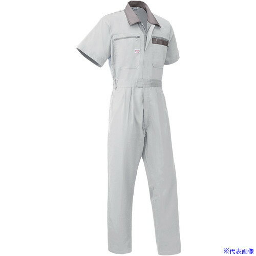 ■AUTO-BI 半袖つなぎ服5601-008シルバーグレー-LL 5601008LL(1366388)[送料別途お見積り][法人限定][掲外取寄]
