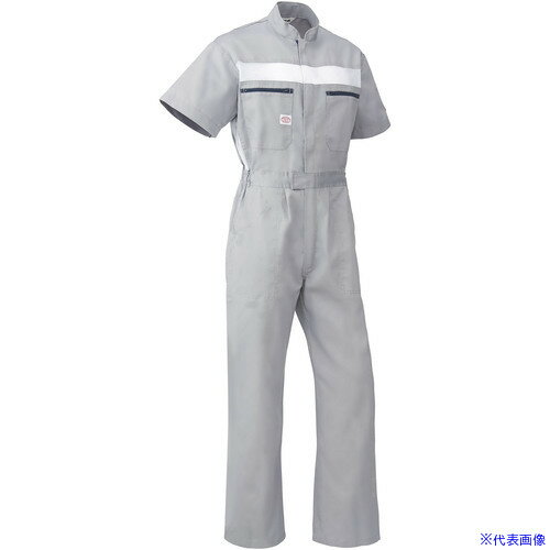 ■AUTO−BI SS(春夏)モデル 半袖つなぎ服1050−007グレー−L 1050007L(1368929)[送料別途お見積り][法人限..