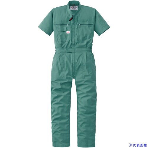 ■AUTO-BI 半袖つなぎ服1201-010グリーン-4L 12010104L(1368945)[送料別途見積り][法人・事業所限定][掲外取寄]