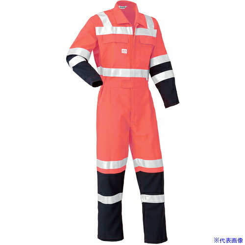 ■AUTO-BI 反射型つなぎ服7625-005レッド-3L 76250053L(1369405)[送料別途お見積り][法人限定][掲外取寄]