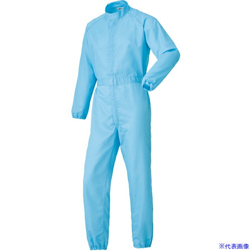 ■AUTO-BI 通年モデル 無塵・塗装つなぎ服6000-004スカイブルー-L 6000004L(1370906)[送料別途お見積り][法人限定][掲外取寄]