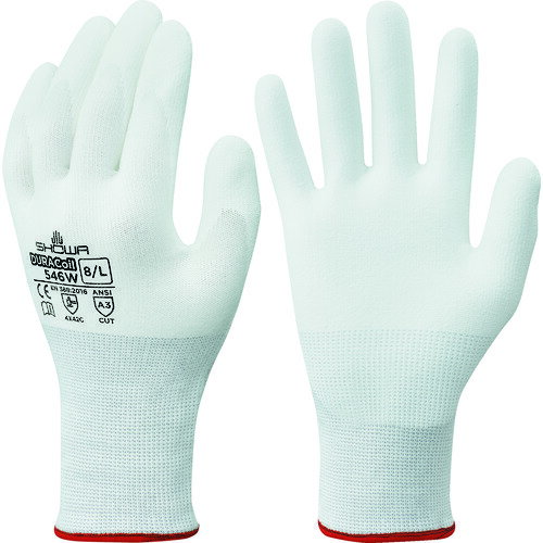 ■SHOWA 耐切創手袋 NO546W デュラコイル546W ホワイト Lサイズ NO546WL(1372154)