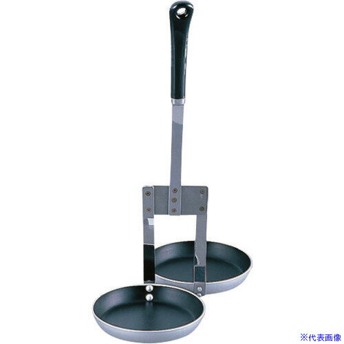 ■TKG SAフッ素加工 2連式カキ揚レードル BKK0801(1387927)[送料別途見積り][法人・事業所限定][掲外取寄]