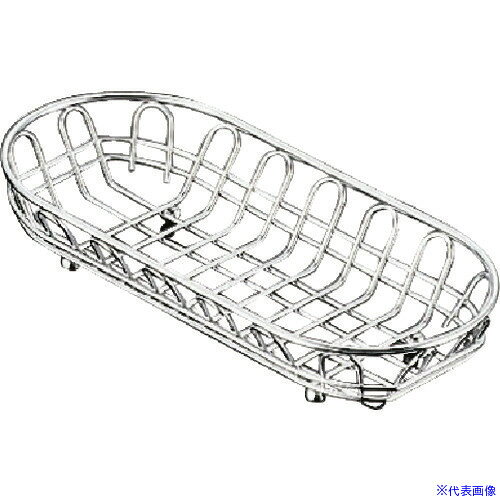 ■TKG 18−8ワイヤー小判カトラリーバスケット 浅型 HN0002 OKT0901(1387989)[送料別途お見積り][法人限..