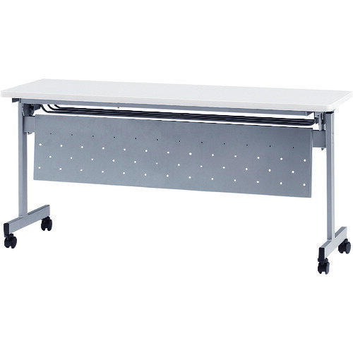 ■TOKIO 天板跳上式スタックテーブル(パネル付) 1500×450mm 天板色：ホワイト HSN1545PW(1395515)[法人・事業所限定][外直送元]