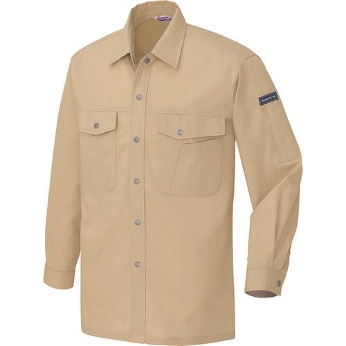 ■アイトス 長袖シャツ(配色なし・薄地)(男女兼用) ベージュ M 967002M(1429693)[送料別途見積り][法人・事業所限定][掲外取寄]