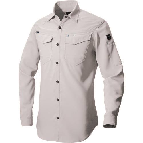 ■アイトス 長袖シャツ(男女兼用)(薄地) シルバーグレー M 2935003M(1429728)[送料別途見積り][法人・事業所限定][掲外取寄]