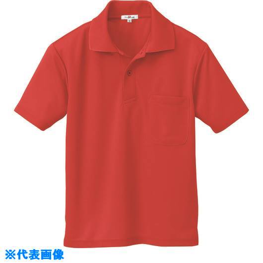 ■アイトス 吸汗速乾(クールコンフォート)半袖ポロシャツ(男女兼用) レッド 5L 105790095L(1429902)[送料別途お見積り][法人限定][掲外取寄]