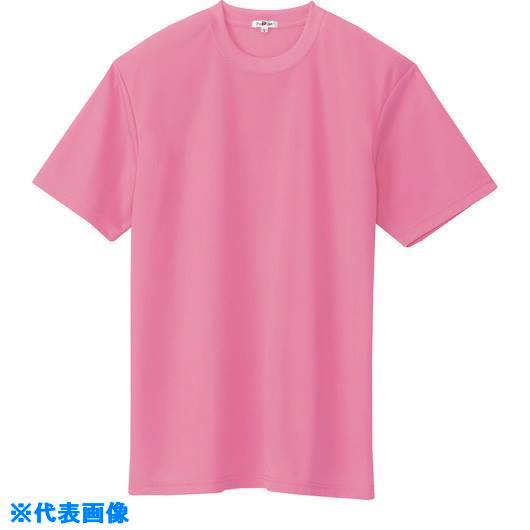 ■アイトス 吸汗速乾(クールコンフォート)半袖Tシャツ(ポケット無し)(男女兼用) ピンク 6L 105740606L(1429969)[送料別途お見積り][法人限定][掲外取寄]