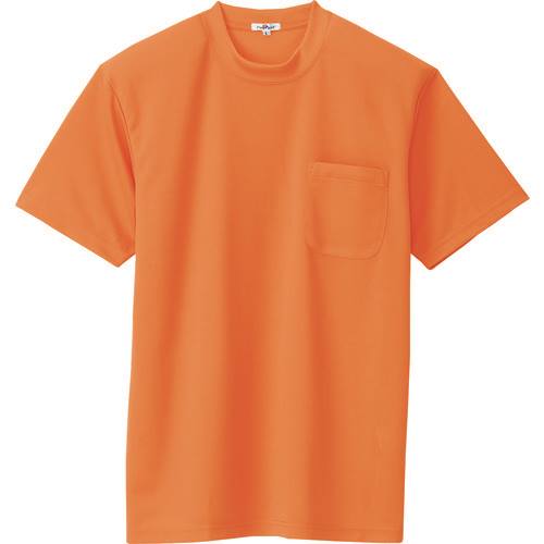 ■アイトス 吸汗速乾(クールコンフォート)半袖Tシャツ(ポケット付)(男女兼用) オレンジ L 10576063L(1429996)[送料別途お見積り][法人限定][掲外取寄]