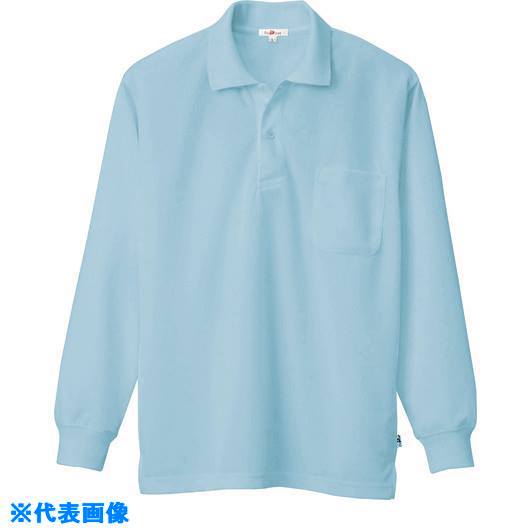 ■アイトス 吸汗速乾(クールコンフォート)長袖ポロシャツ(男女兼用) サックス 5L 105780075L(1429998)[送料別途お見積り][法人限定][掲外取寄]