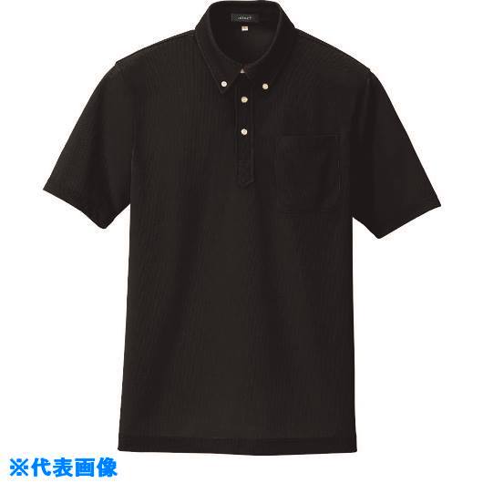 ■アイトス 吸汗速乾(クールコンフォート)半袖ボタンダウンポロシャツ(男女兼用) ブラック 9 105990109(1431663)[送料別途お見積り][法人限定][掲外取寄]