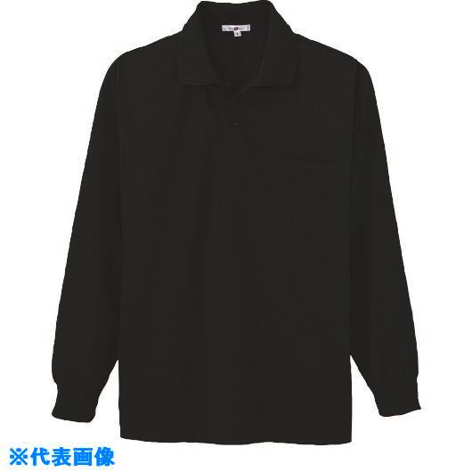 ■アイトス 吸汗速乾(クールコンフォート)ペン差し付長袖ポロシャツ(男女兼用) ブラック 3L 106000103L(1431704)[送料別途お見積り][法人限定][掲外取寄]