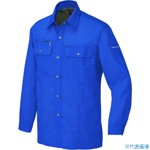 ■アイトス 長袖シャツ(男女兼用)(薄地) ロイヤルブルー 5L 55650065L(1433163)[送料別途見積り][法人・事業所限定][掲外取寄]