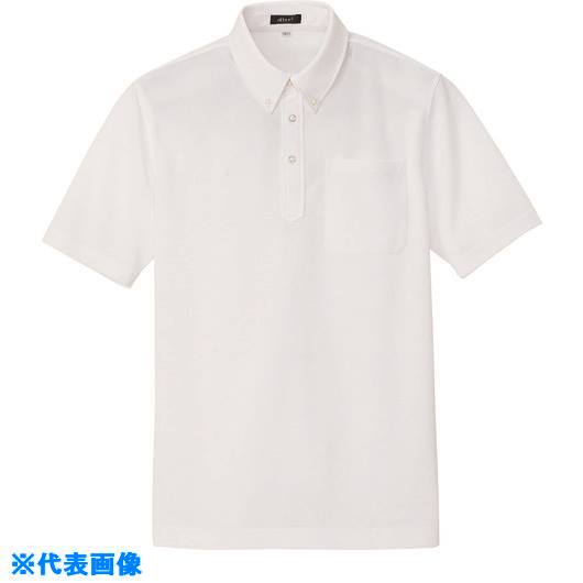 ■アイトス 吸汗速乾(クールコンフォート)半袖ボタンダウンポロシャツ(男女兼用) ホワイト 5 105990015(1433279)[送料別途お見積り][法人限定][掲外取寄]