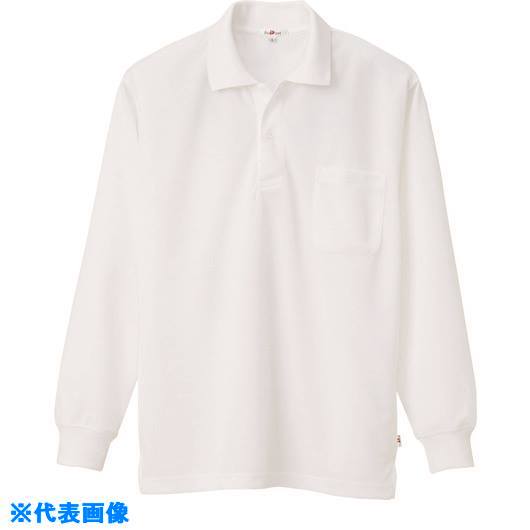 ■アイトス 吸汗速乾(クールコンフォート)長袖ポロシャツ(男女兼用) ホワイト 3L 105780013L(1434809)[送料別途お見積り][法人限定][掲外取寄]