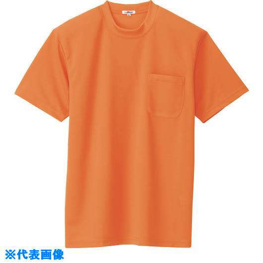 ■アイトス 吸汗速乾(クールコンフォート)半袖Tシャツ(ポケット付)(男女兼用) オレンジ 4L 105760634L(1436345)[送料別途お見積り][法人限定][掲外取寄]