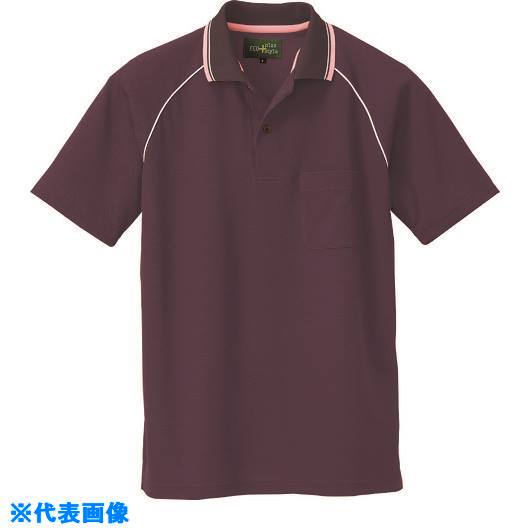 ■アイトス 制電半袖ポロシャツ(男女兼用) チョコレート LL 50005062LL(1438111)[送料別途見積り][法人・事業所限定][掲外取寄]