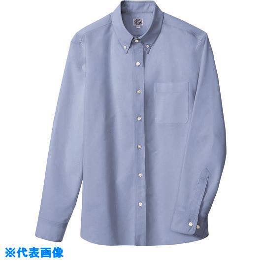 ■アイトス メンズ長袖オックスボタンダウンシャツ サックス M 7870007M(1439404)[送料別途お見積り][法人限定][掲外取寄]