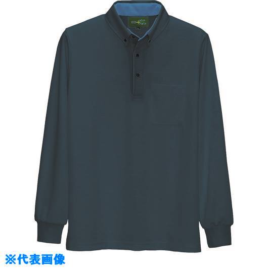 ■アイトス 制電長袖ポロシャツ(男女兼用) アイアンブルー LL 50012076LL(1439709)[送料別途見積り][法人・事業所限定][掲外取寄]